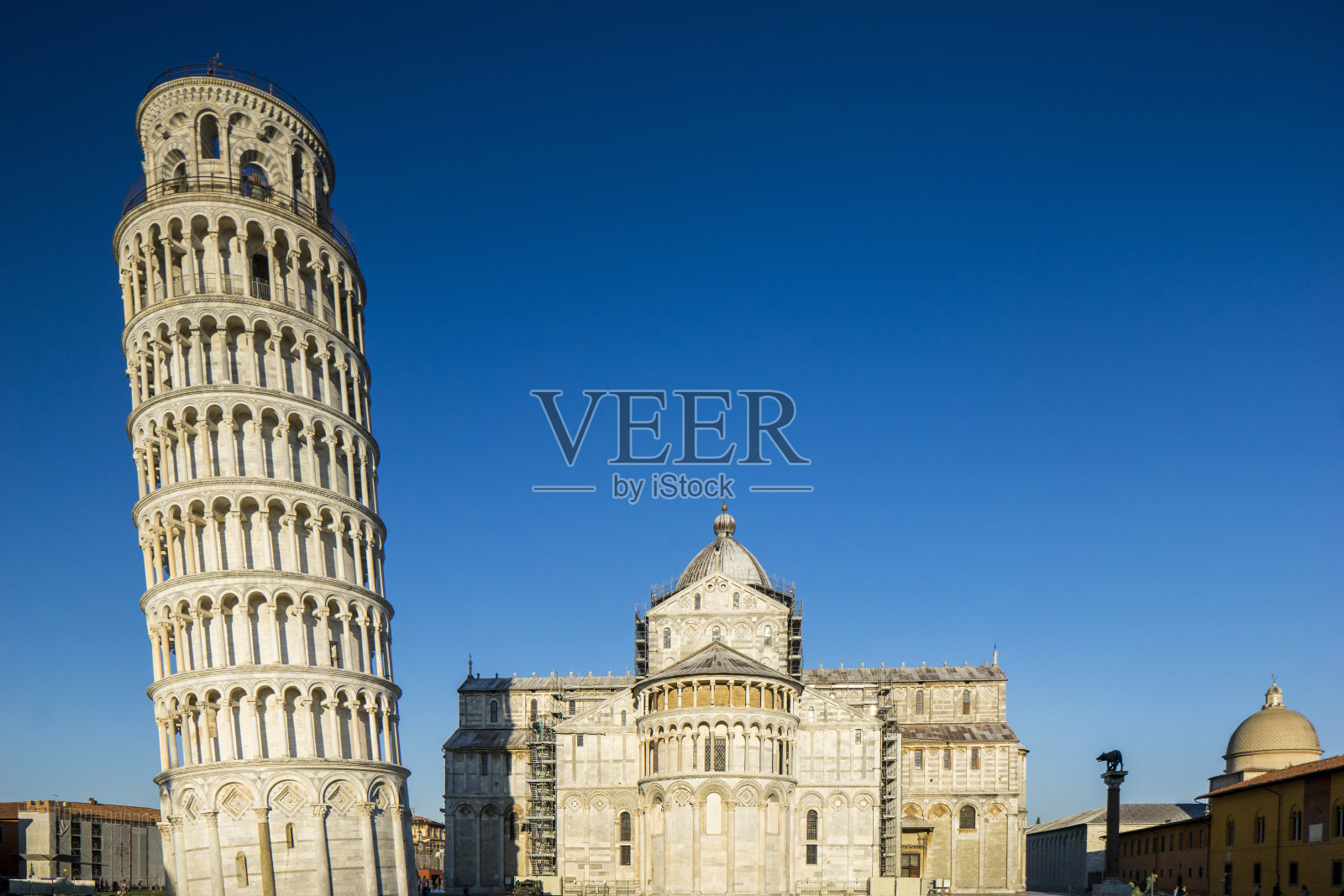 意大利，大教堂，比萨浸信会塔和米拉宫广场照片摄影图片