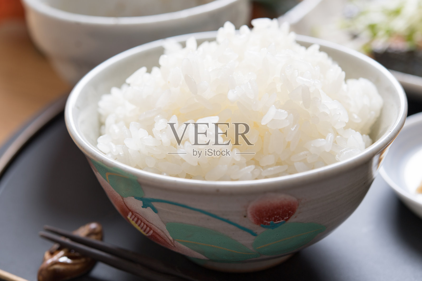 碗米饭。照片摄影图片