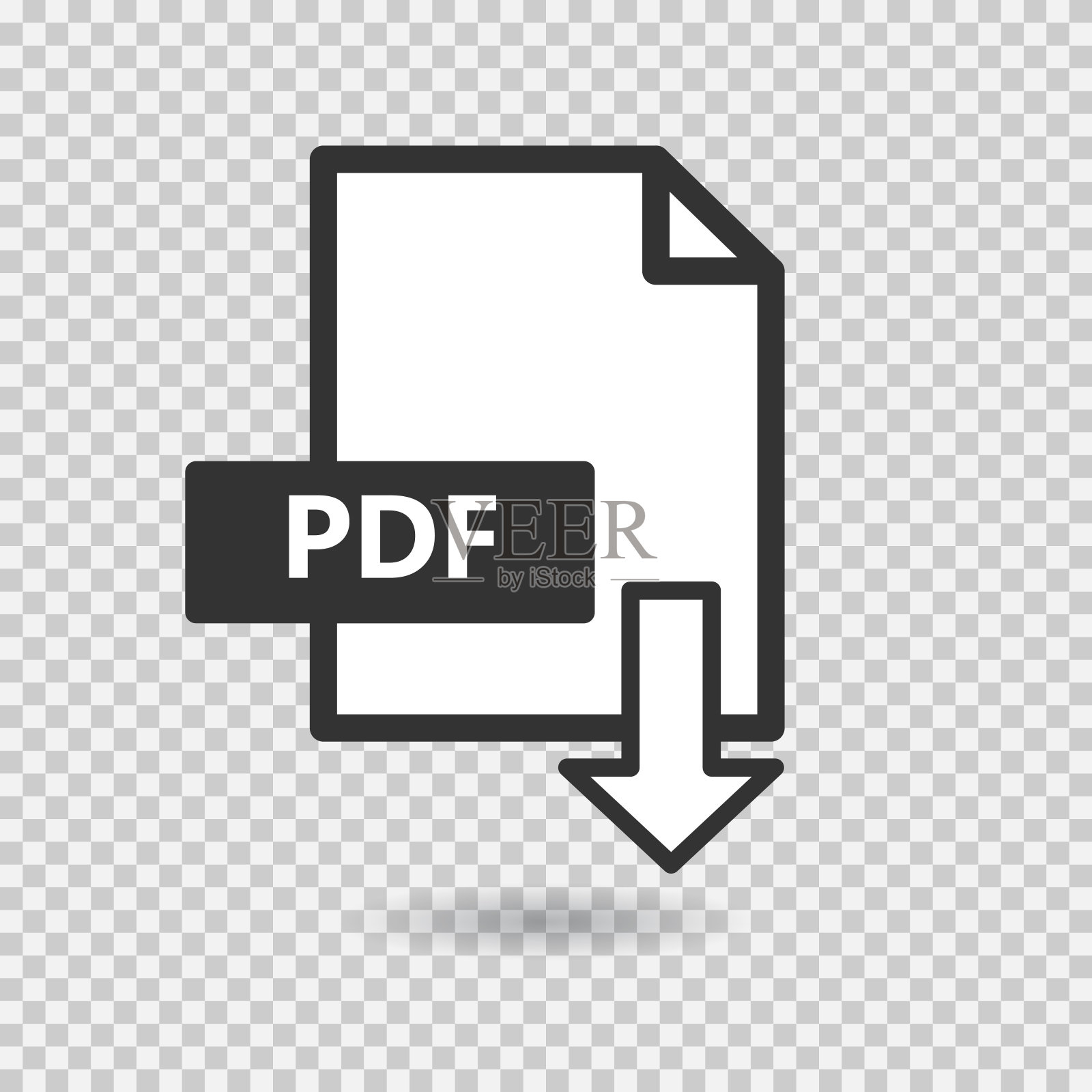 PDF矢量图标上透明的背景插画图片素材