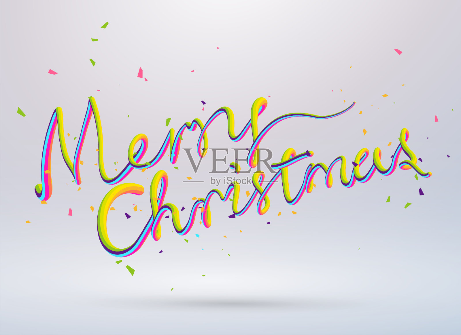 “圣诞快乐”字体设计，节日背景。插画图片素材