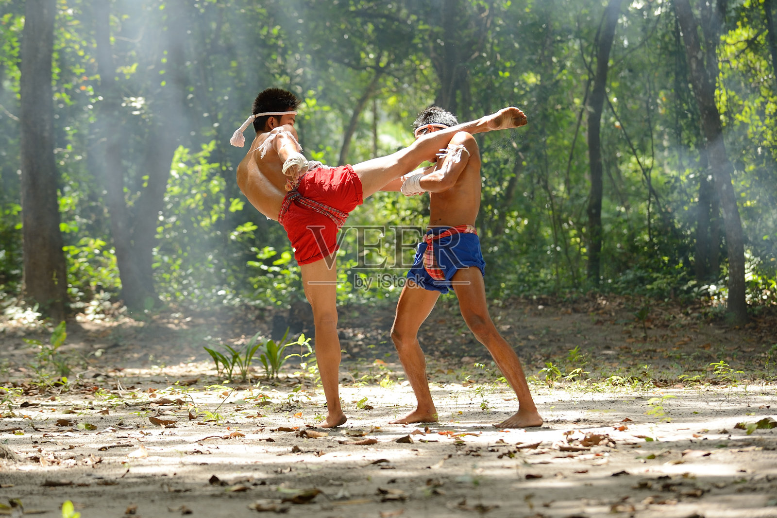 泰拳搏击艺术和格斗绳绑手照片摄影图片