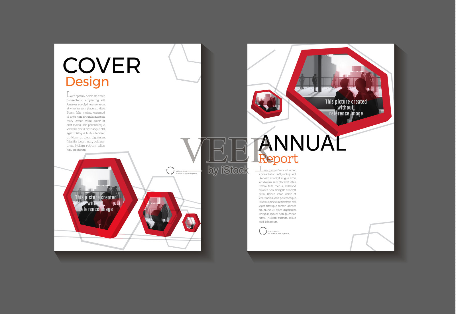红色六边形背景现代封面设计现代书籍封面抽象小册子封面模板，年度报告，杂志和传单布局矢量a4设计模板素材