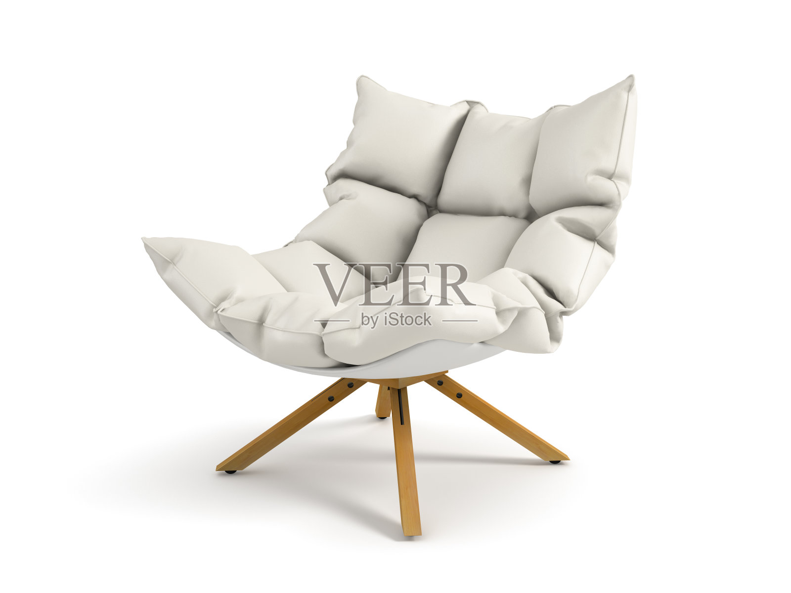 扶手椅孤立的白色背景3D渲染照片摄影图片