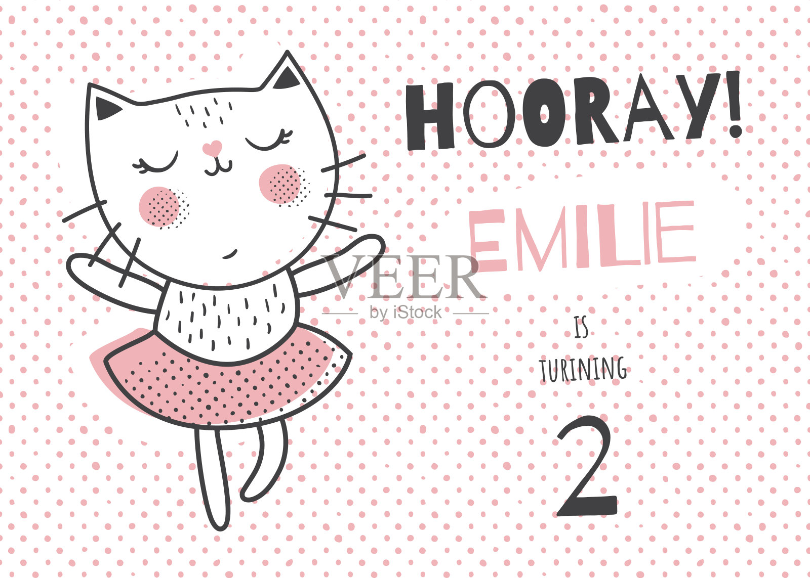 艾米莉芭蕾舞演员的猫插画图片素材