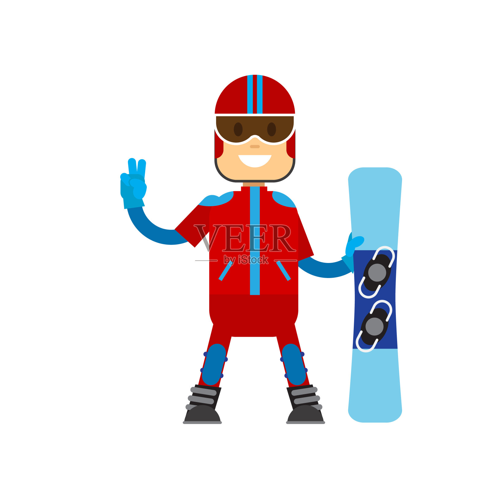 矢量插图的滑雪板运动运动员插画图片素材