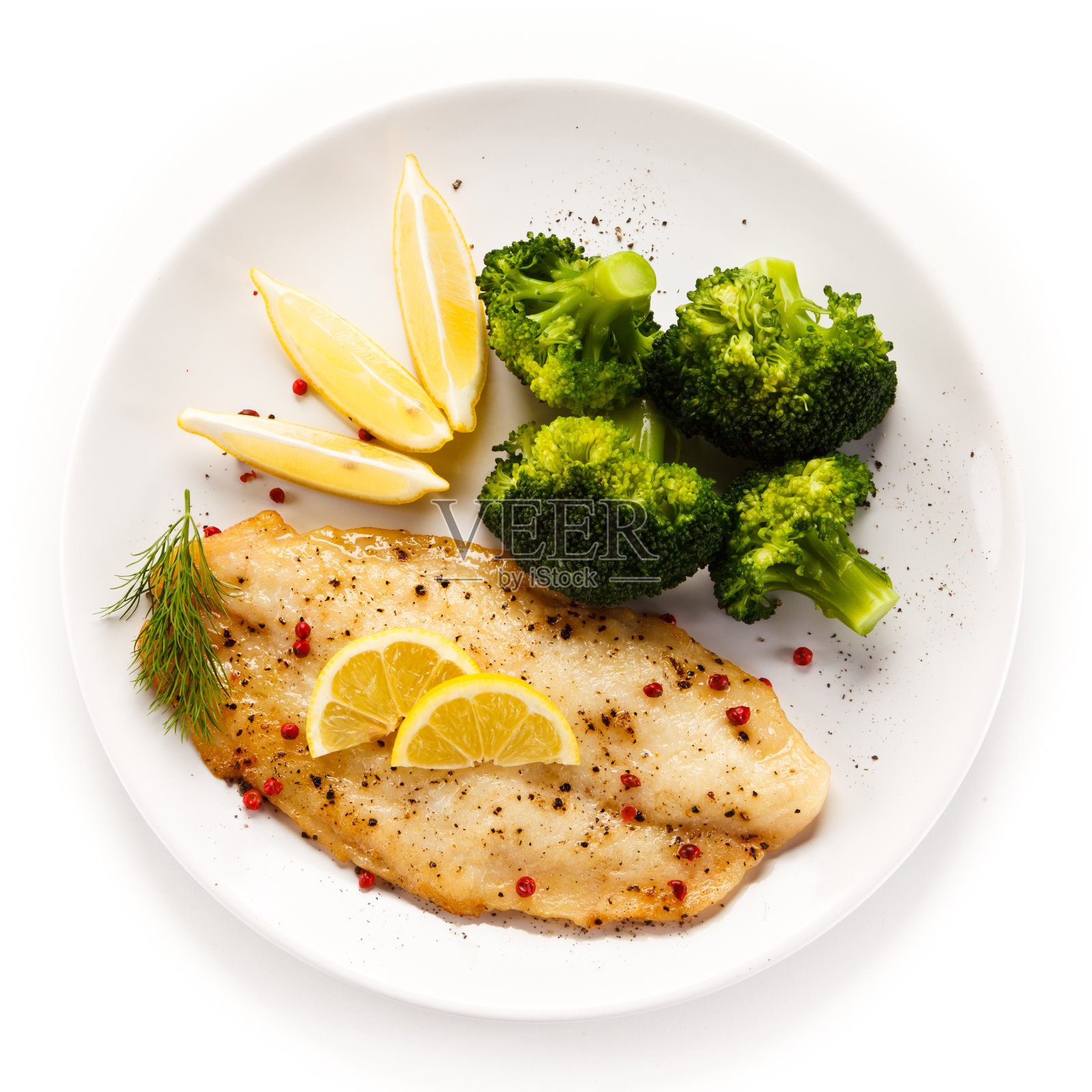 鱼菜——鱼片和蔬菜照片摄影图片