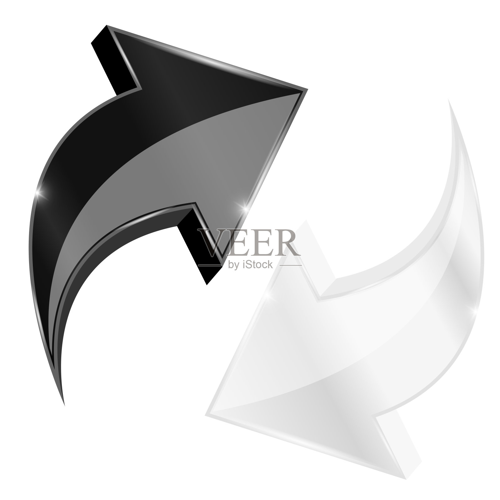 黑色和白色的圆形箭头设计元素图片