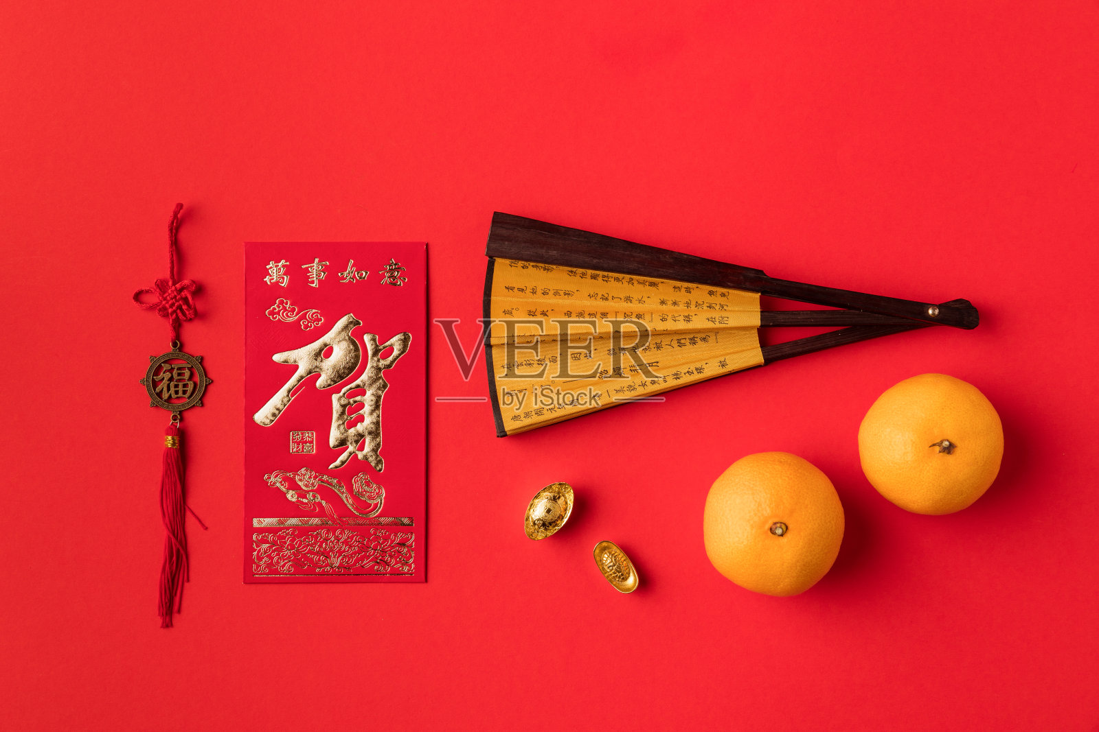 中国装饰品和橘子照片摄影图片