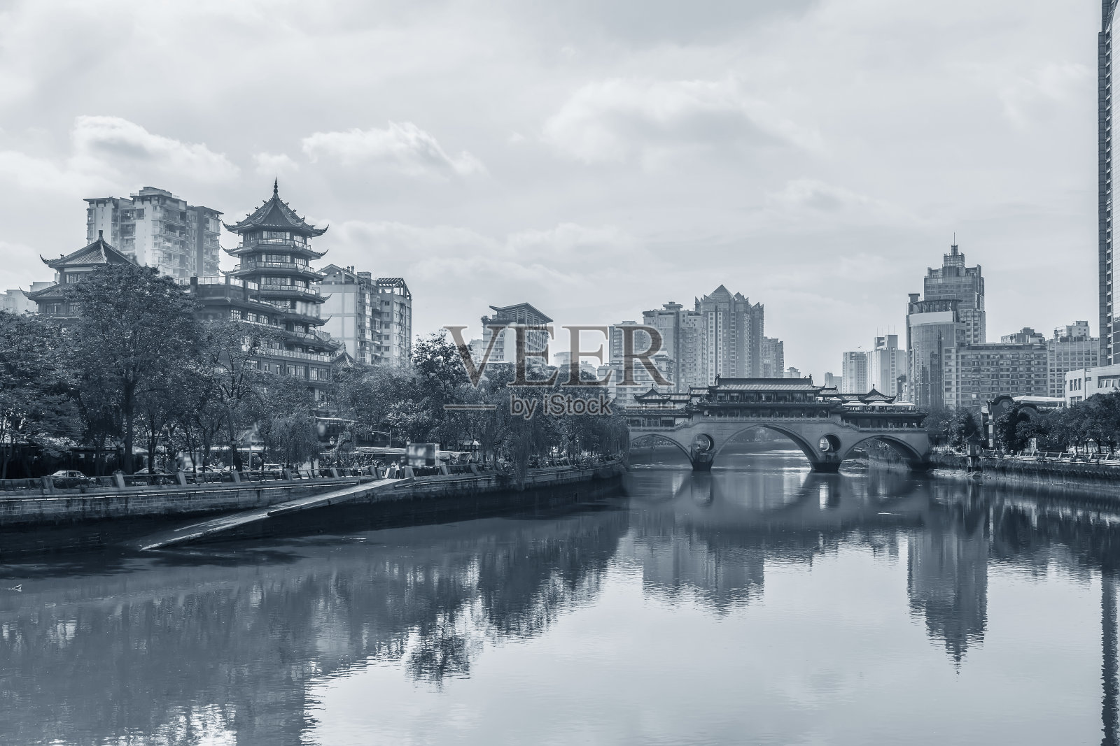 锦江成都建筑景观照片摄影图片
