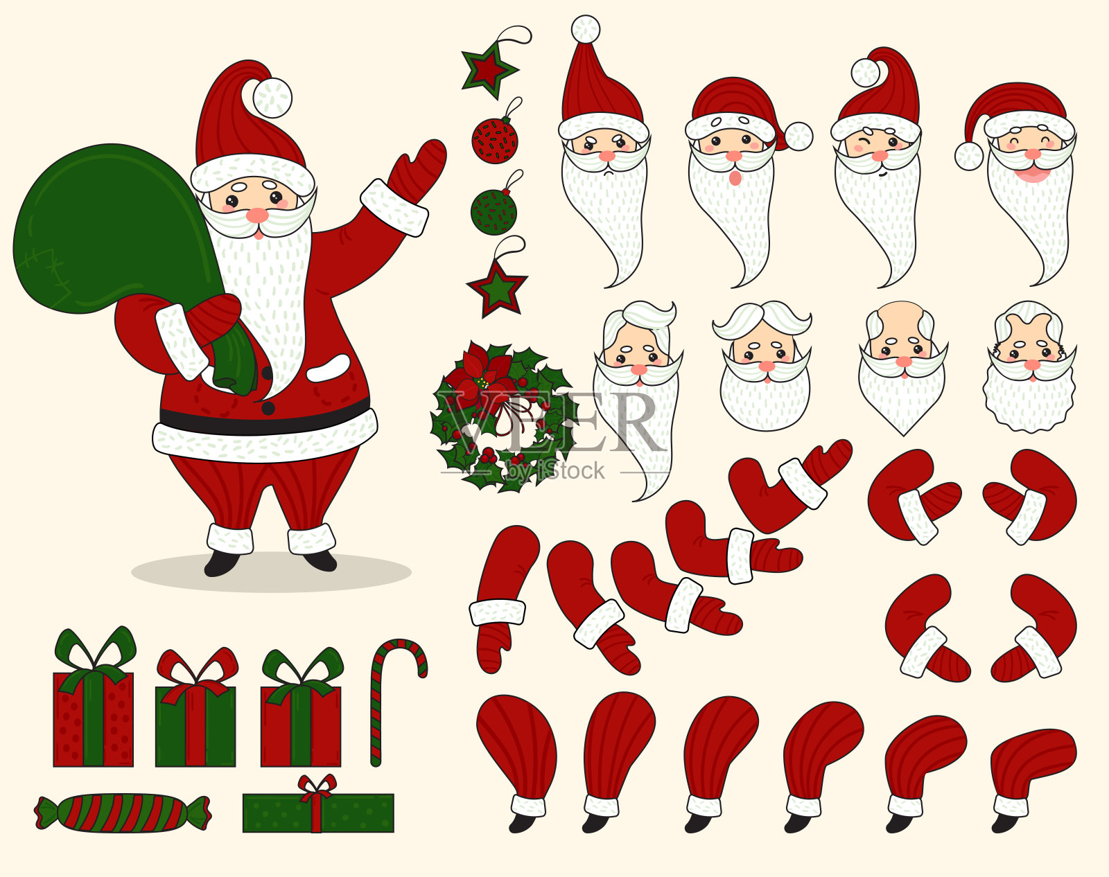 圣诞老人角色动画集插画图片素材