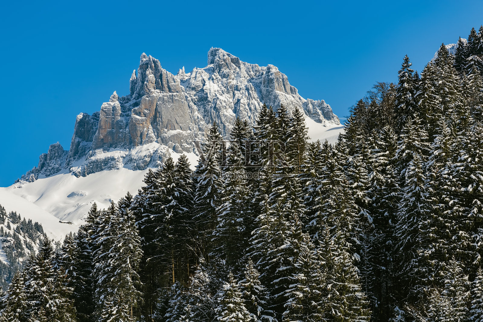 冬天的瑞士阿尔卑斯山照片摄影图片