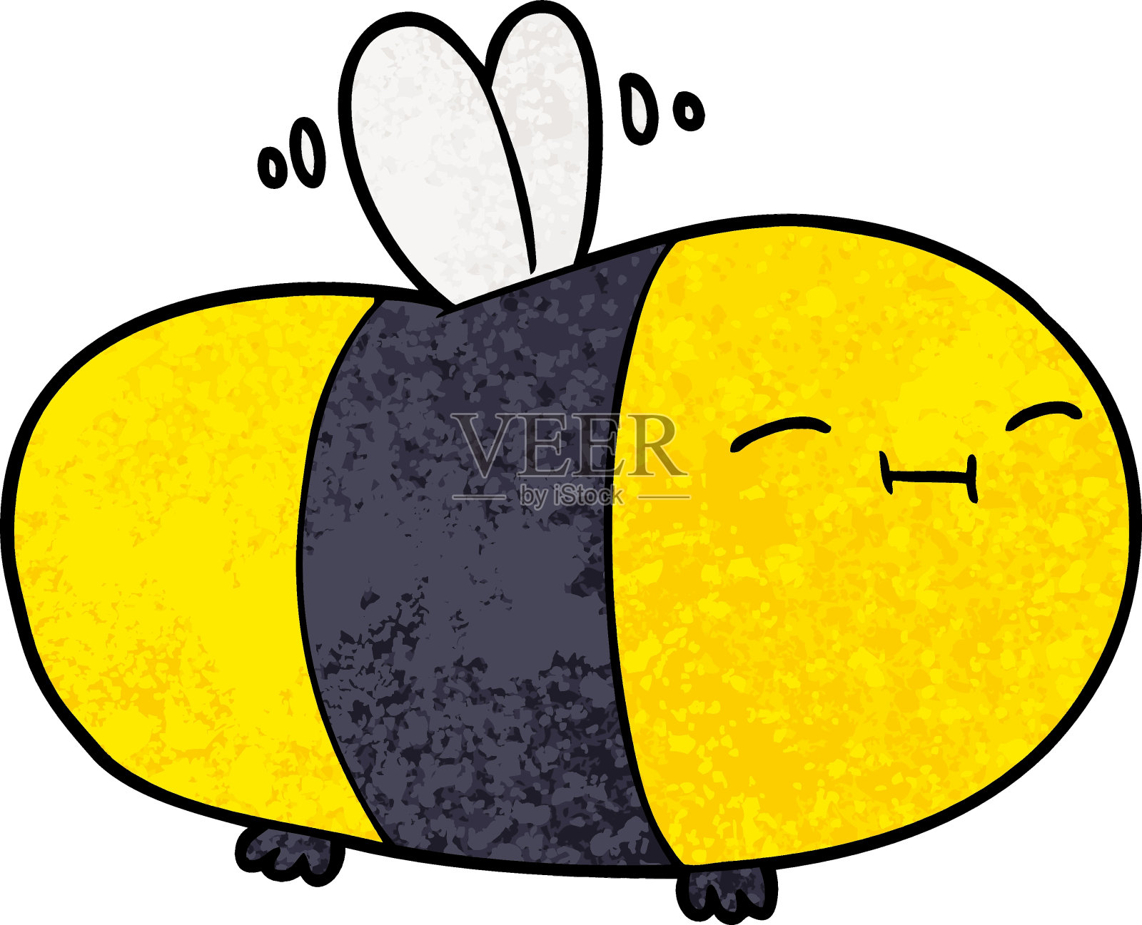快乐的卡通蜜蜂插画图片素材