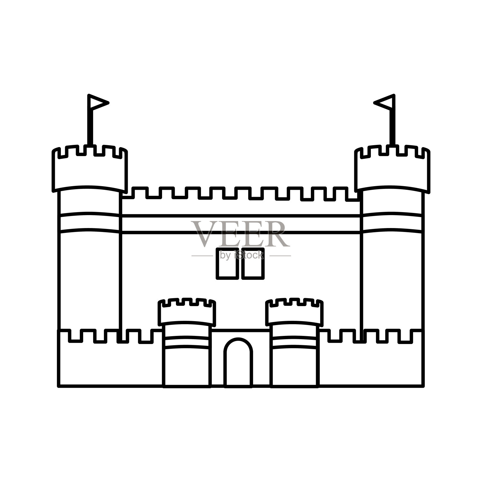 孤立的城堡设计插画图片素材