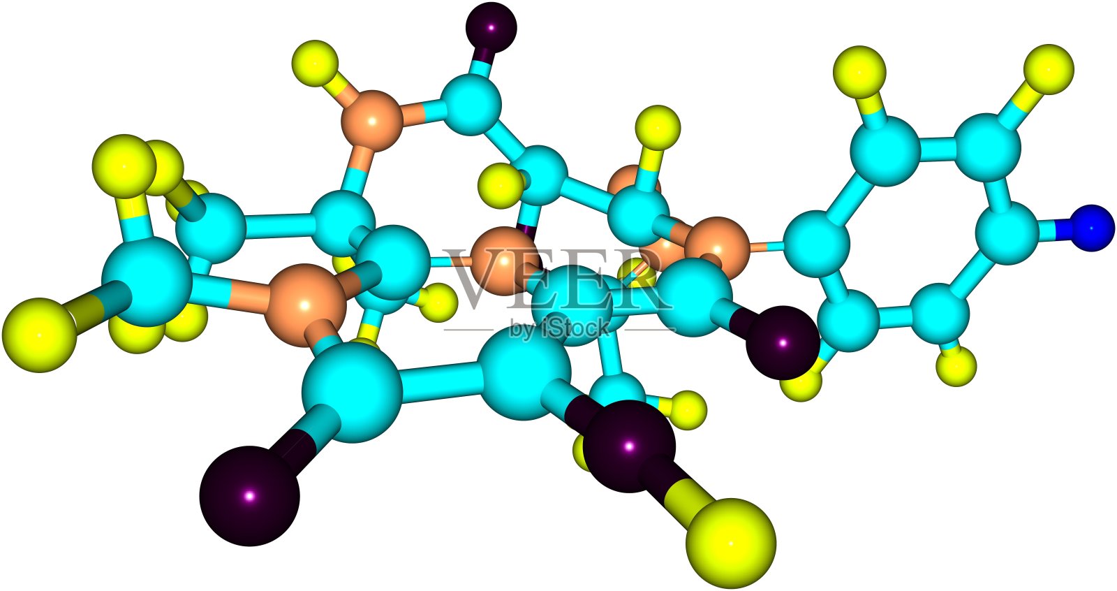 雷特格拉韦分子结构孤立于白色插画图片素材