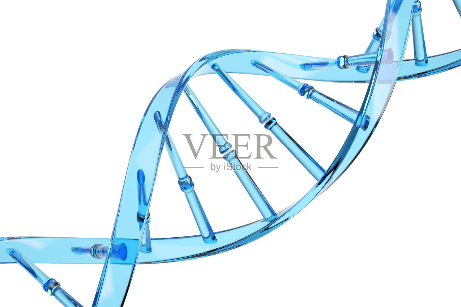 蓝色DNA链靠近了插画图片素材