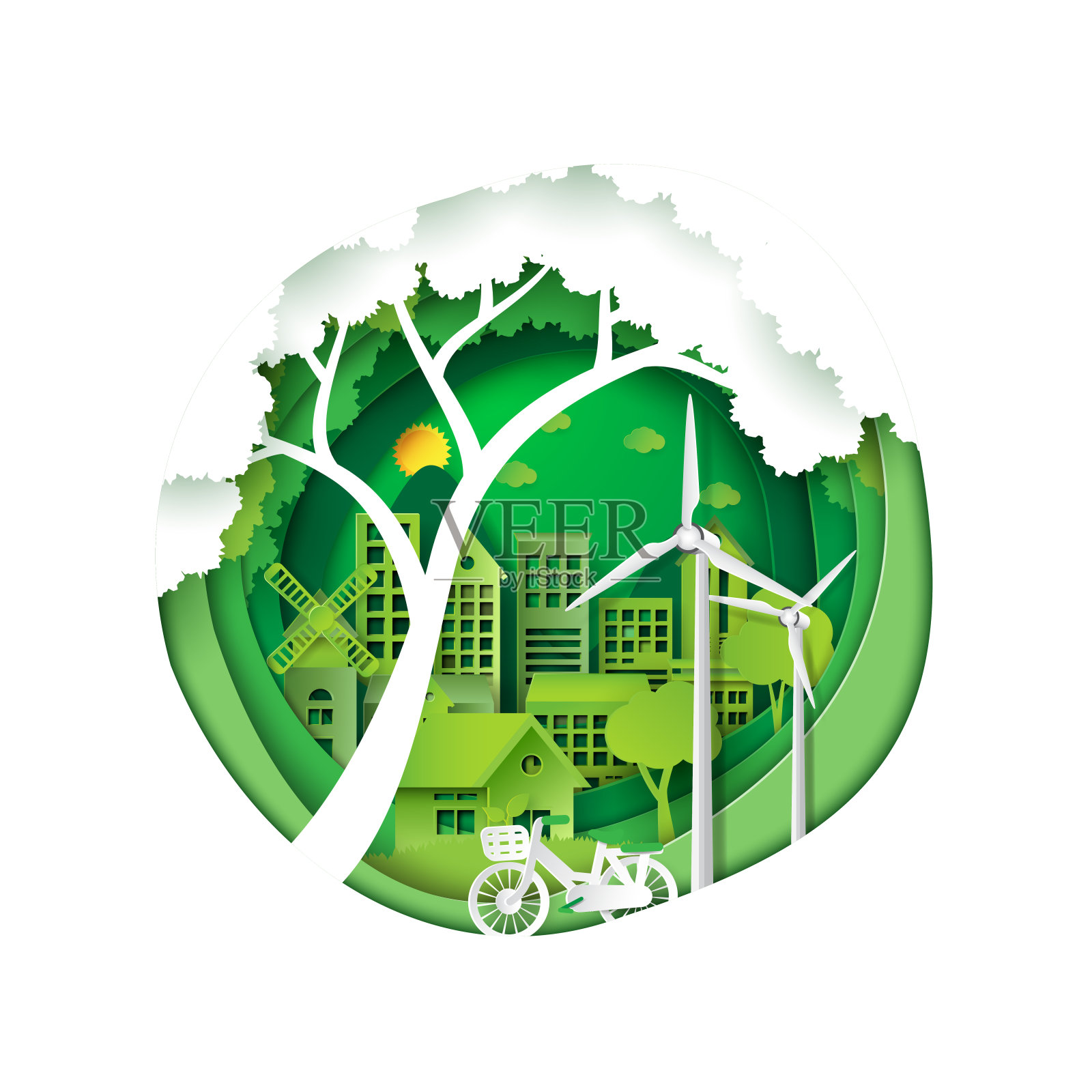 保护环境的绿色城市设计元素图片