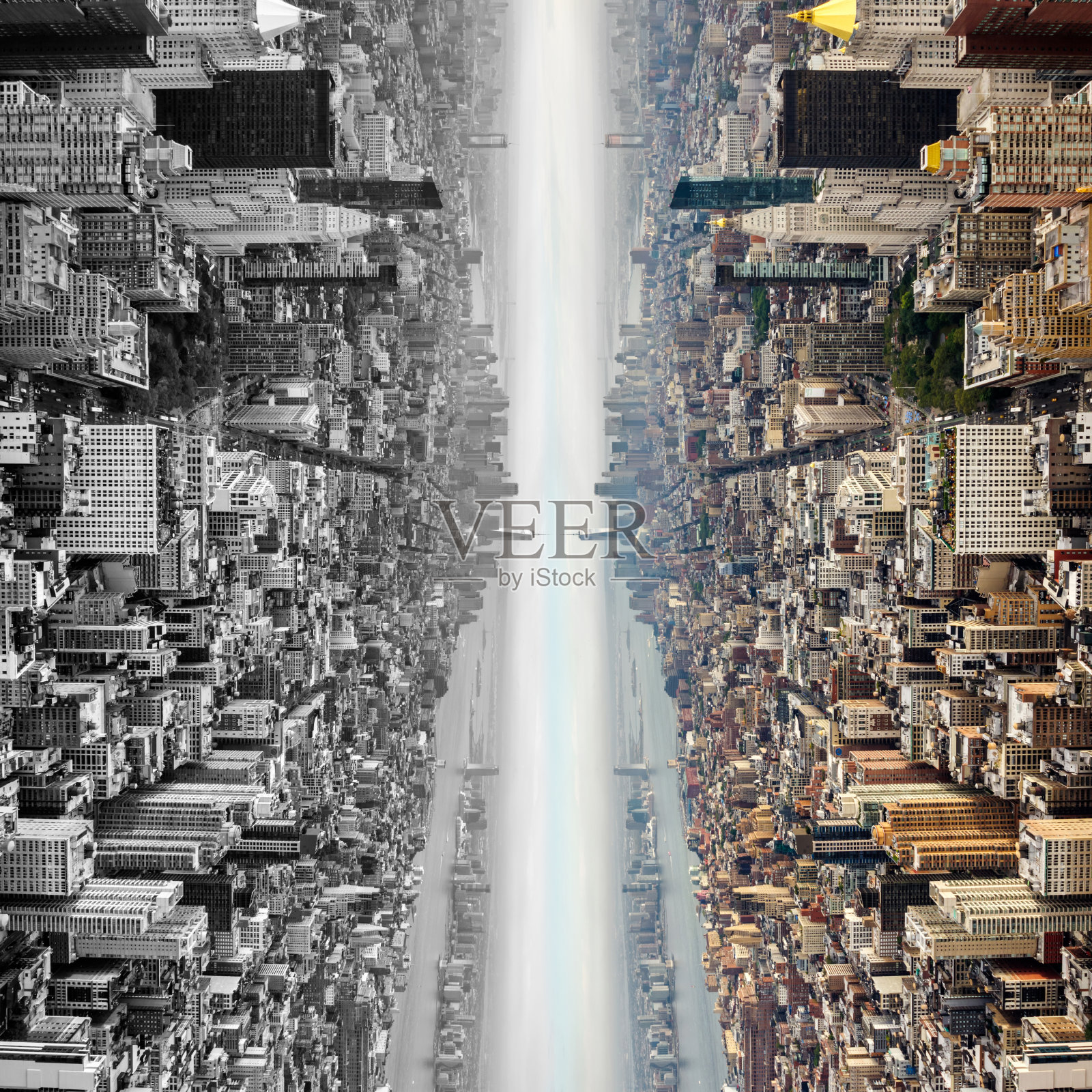 纽约空中镜像图像天际地平线曼哈顿抽象照片摄影图片