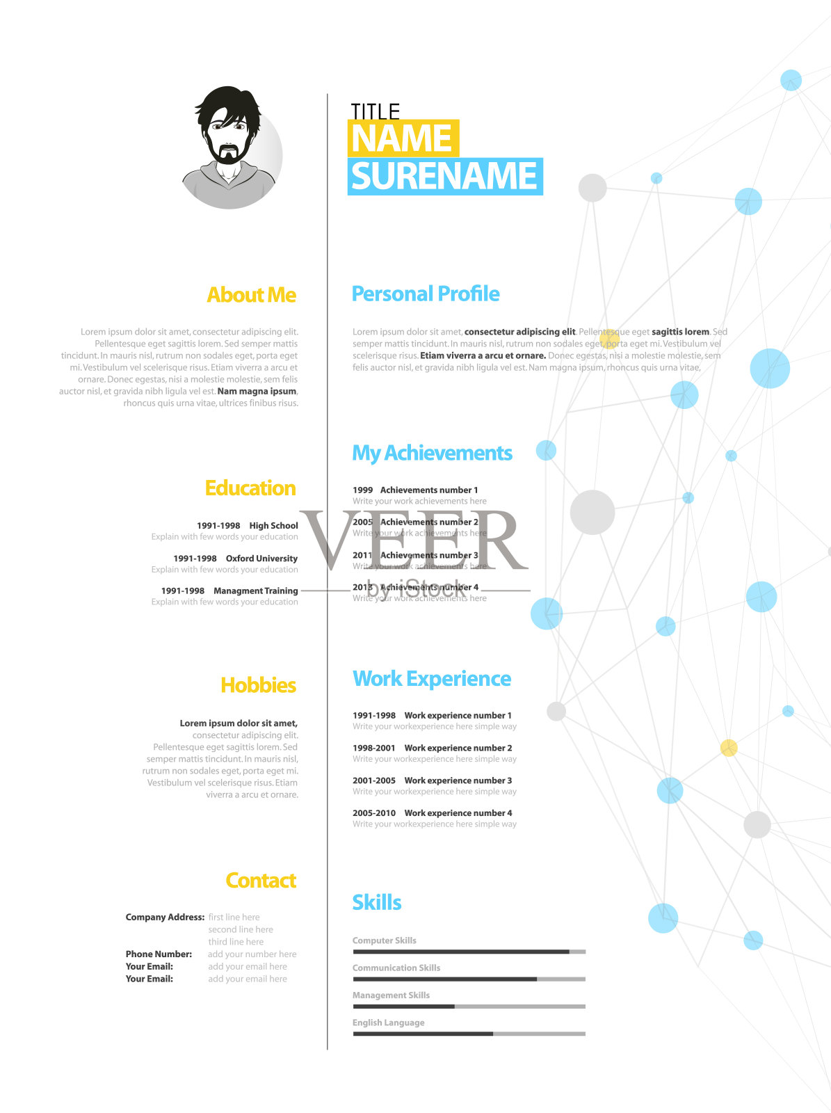CreativeCV / resume模板。插画图片素材