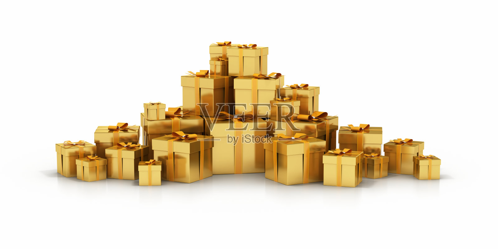 金色的盒子-孤立的白色背景照片摄影图片