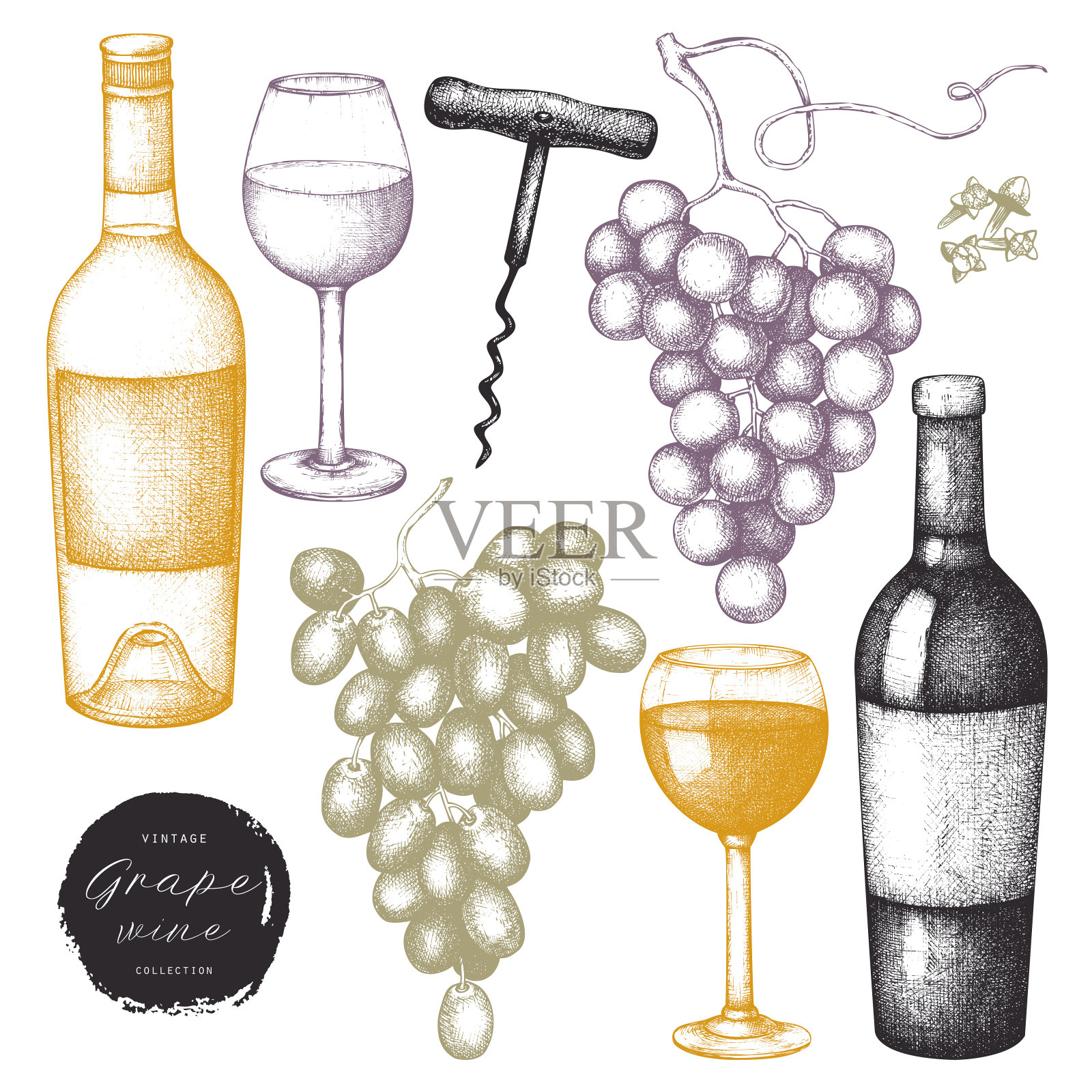 葡萄酒插图收藏插画图片素材
