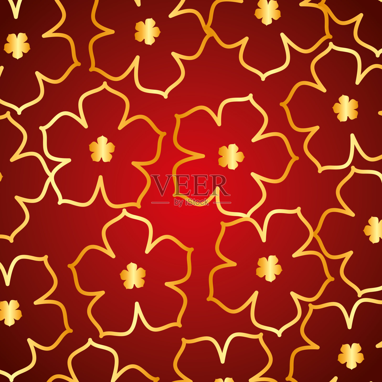 中国花卉樱花装饰无缝图案插画图片素材