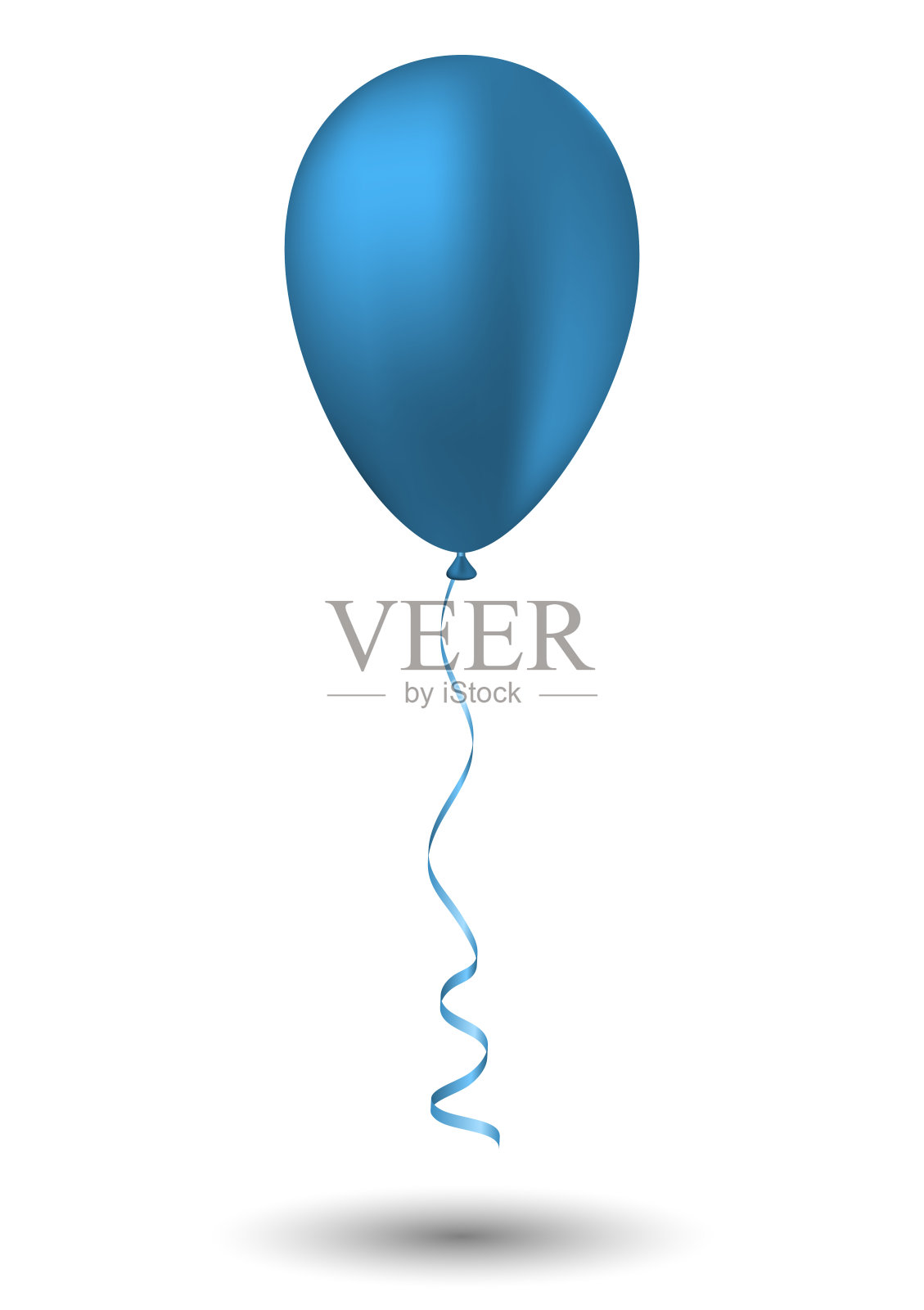 白色背景上的蓝色气球设计元素图片