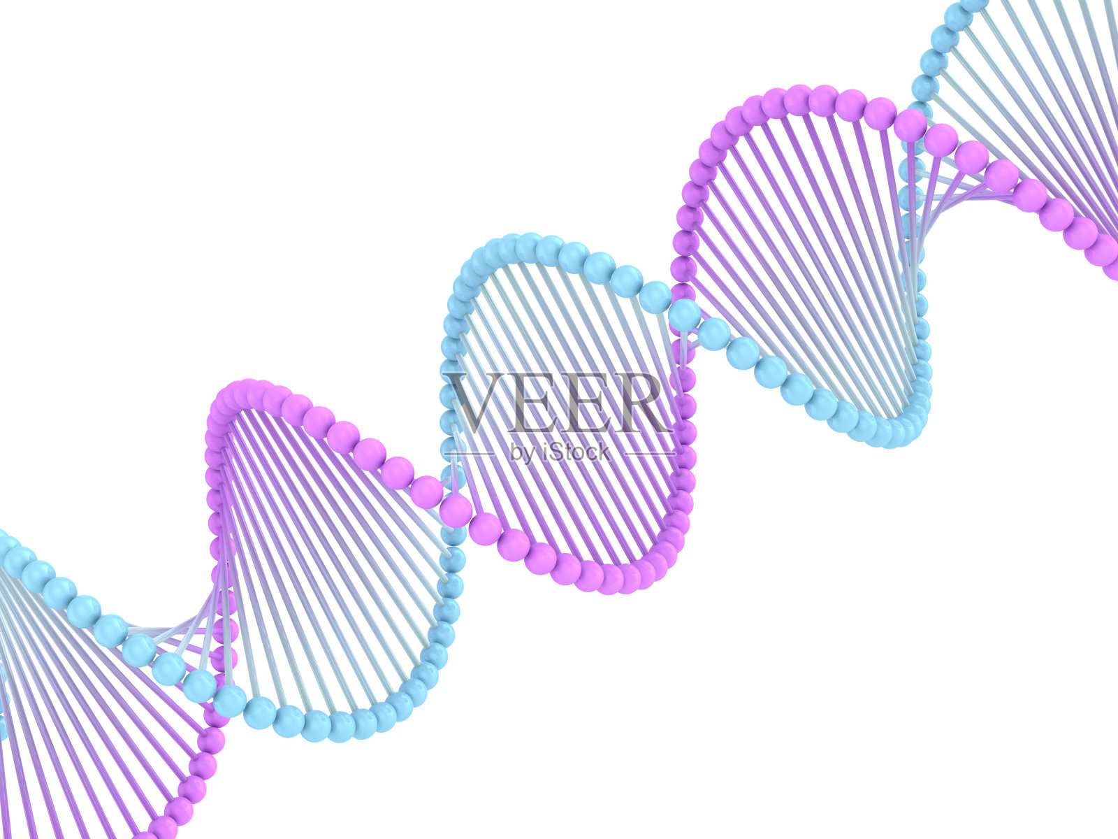 DNA链。抽象的科学背景。三维渲染插画图片素材