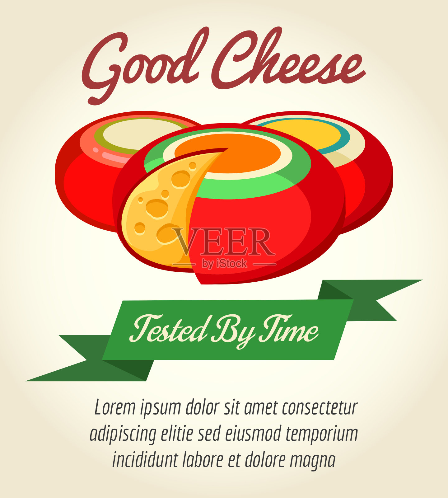奶酪产品复古海报插画图片素材