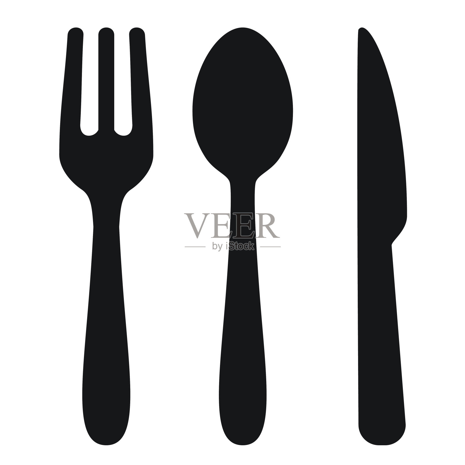 叉子，勺子和刀-向量设计元素图片