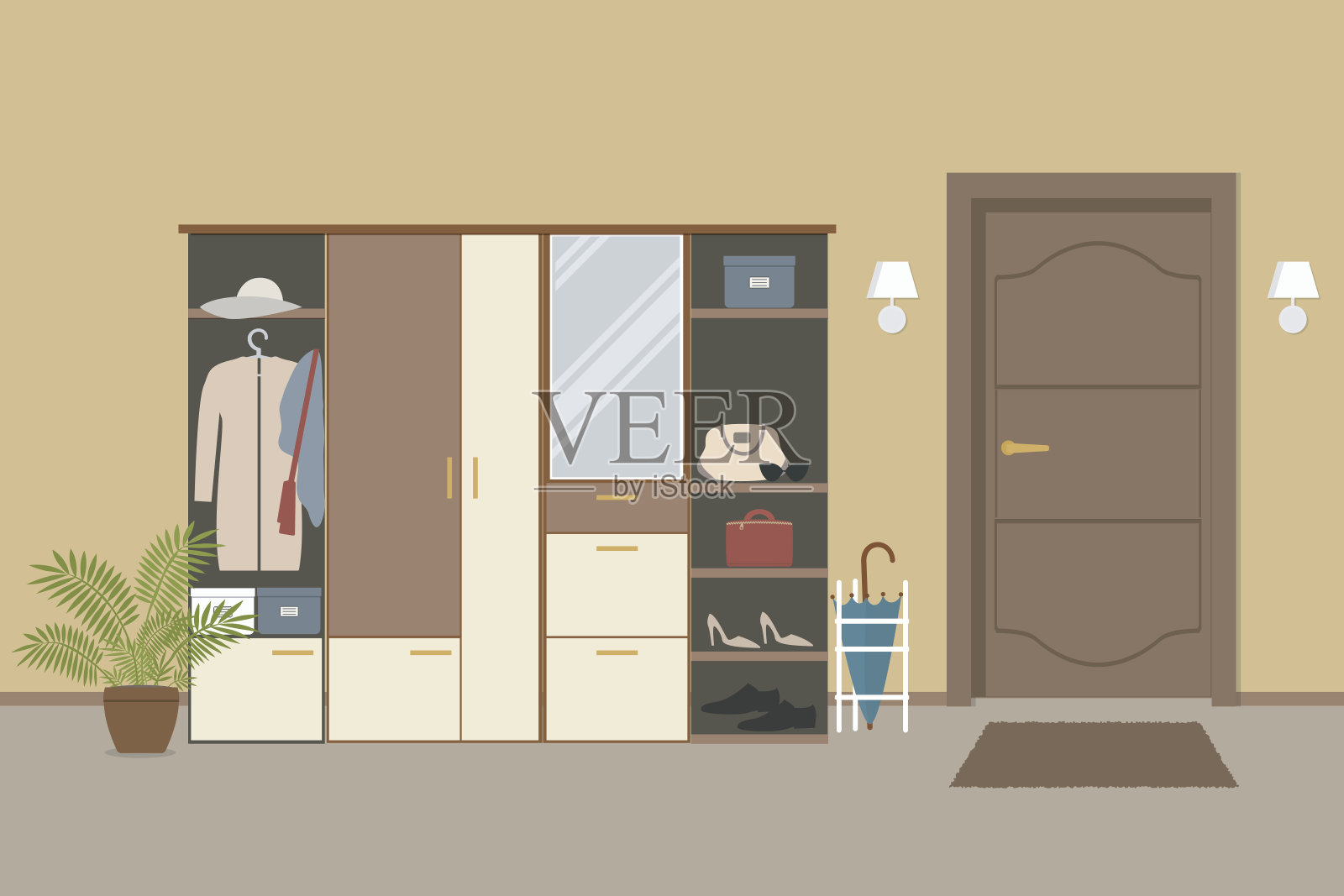 公寓的门厅插画图片素材