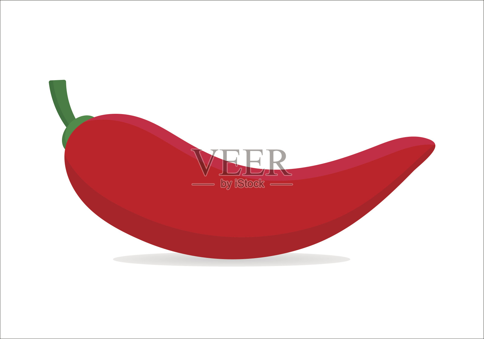 Jalapeno辣椒矢量图标。辣椒在卡通扁平风格孤立在白色背景设计元素图片