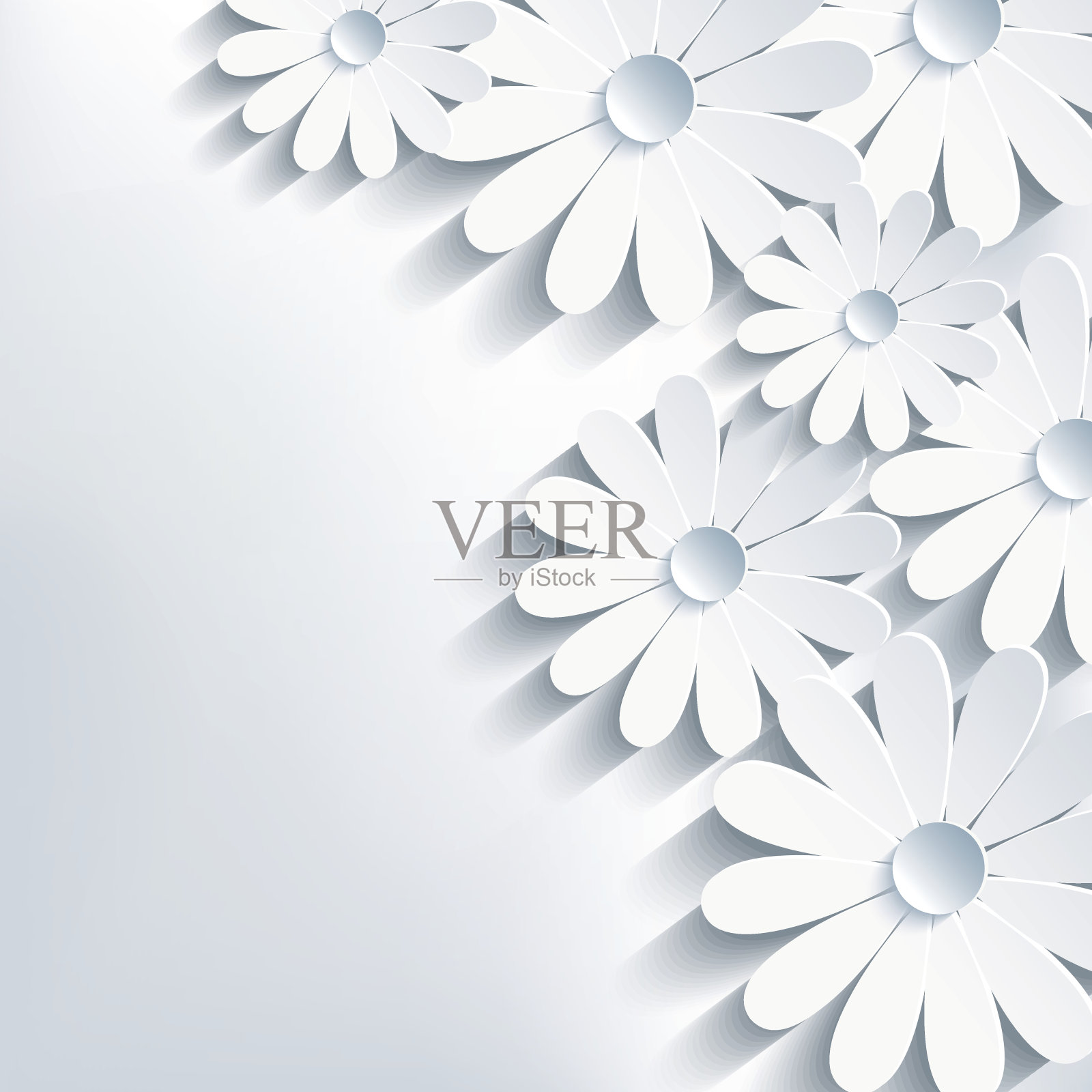 3d花洋甘菊，时尚的抽象背景插画图片素材