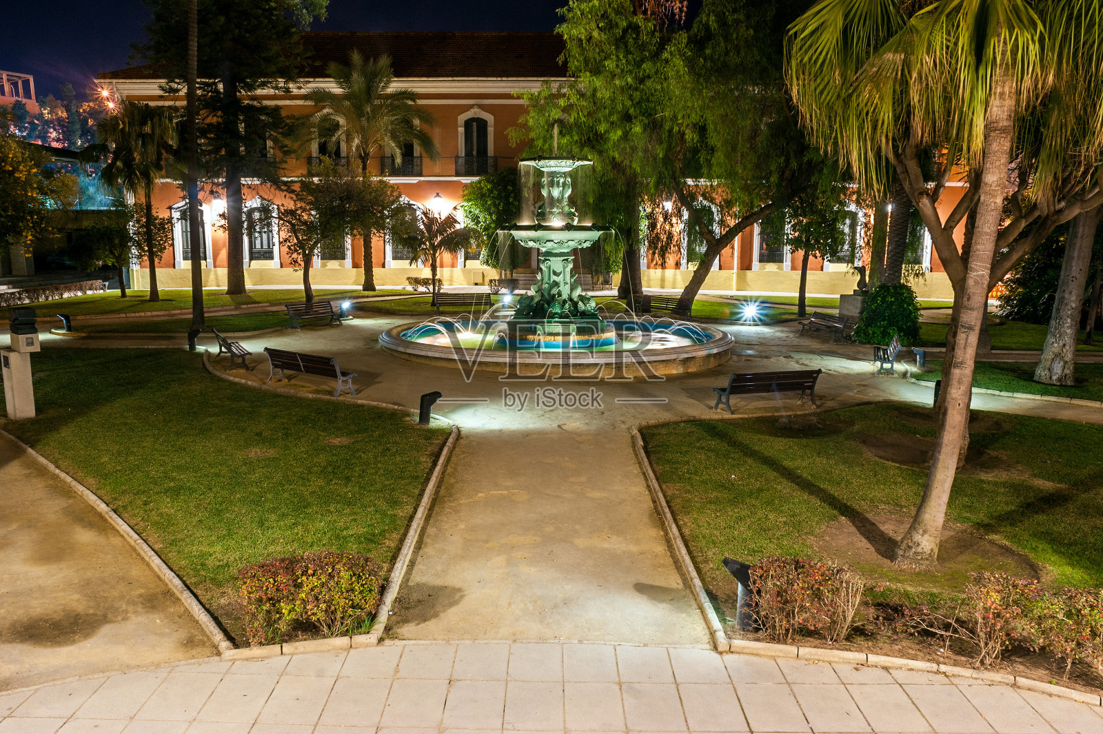 位于Huelva的科隆酒店的中心庭院照片摄影图片
