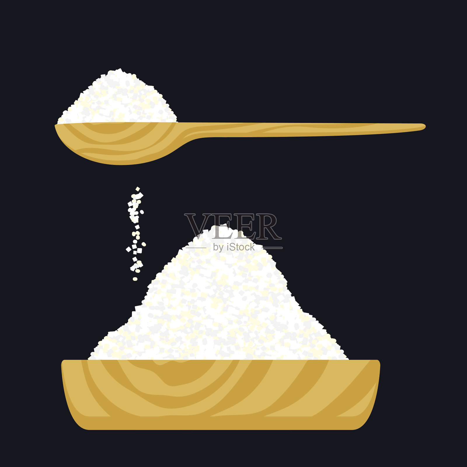 盐或糖的插图。插画图片素材