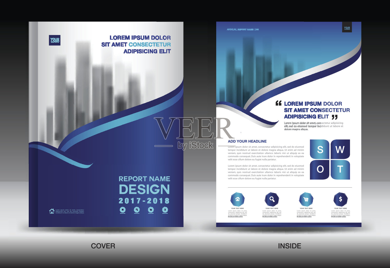 年度报告封面，商业小册子传单模板，蓝色封面设计，书籍封面，杂志，广告，信息图向量商业传单模板，广告，信息图向量设计模板素材