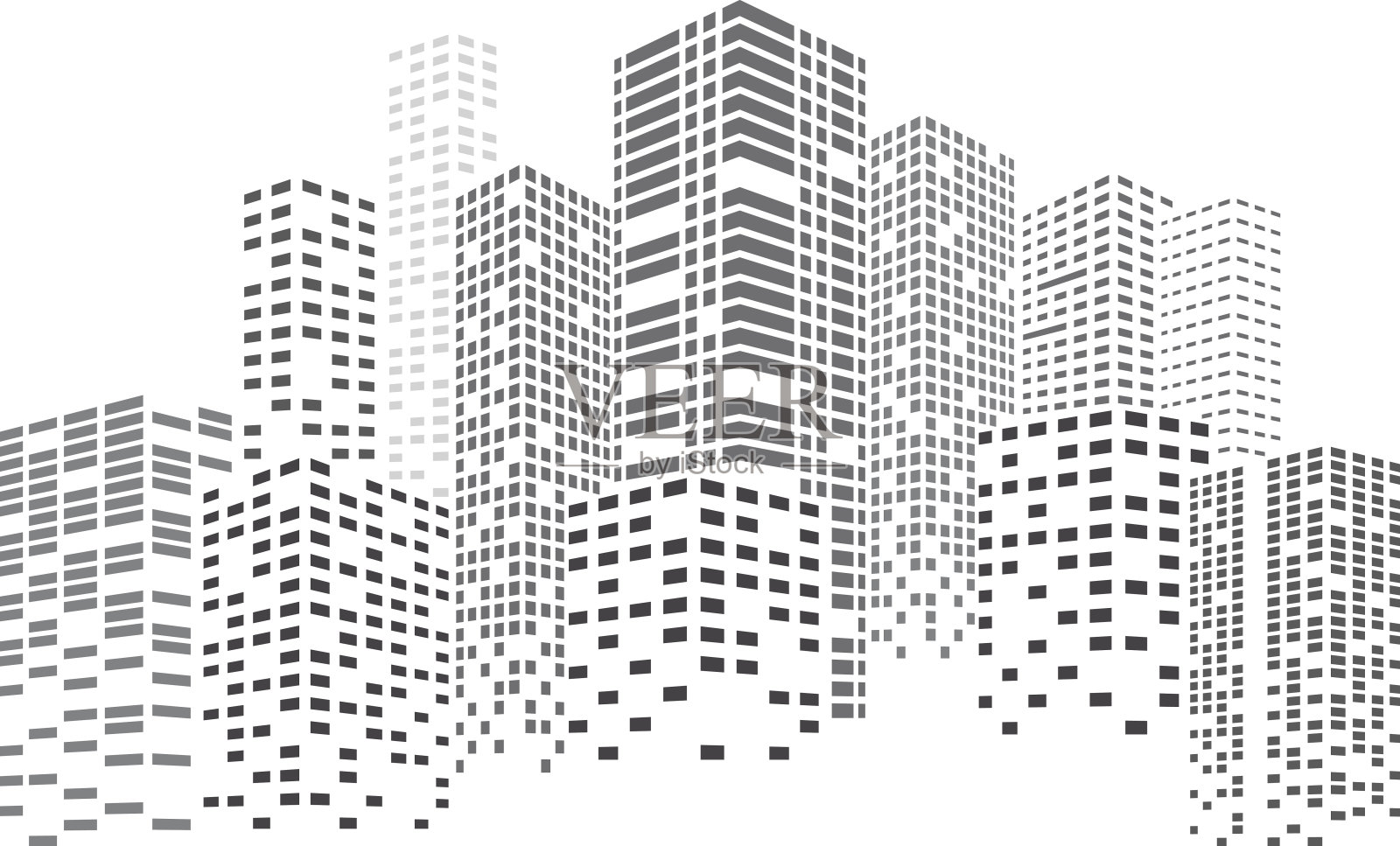 夜摩天大楼的城市插画图片素材