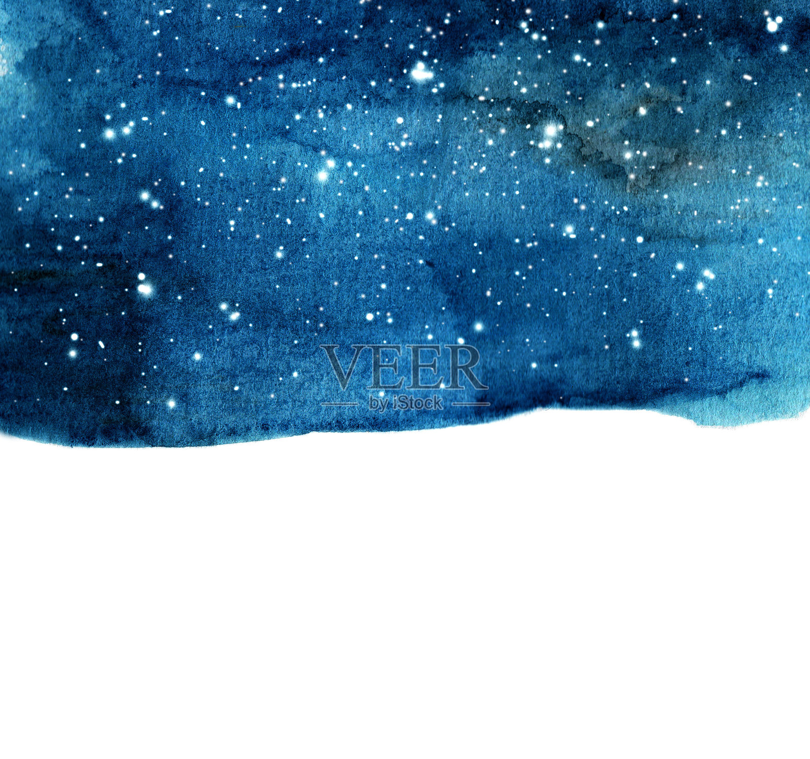 水彩夜空背景与星星。宇宙布局与空间的文本。插画图片素材
