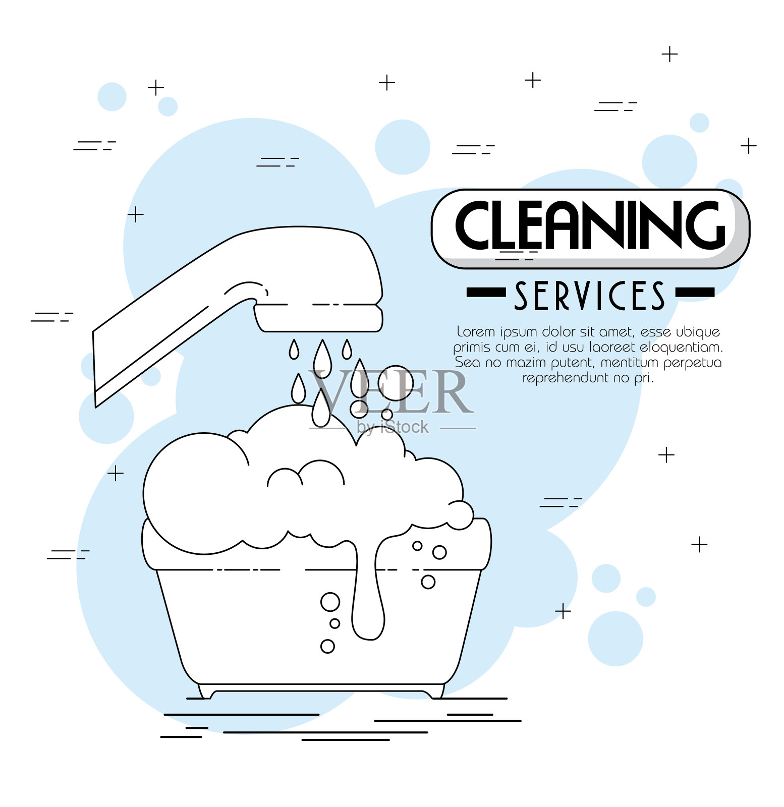 清洁服务标志和标识插画图片素材
