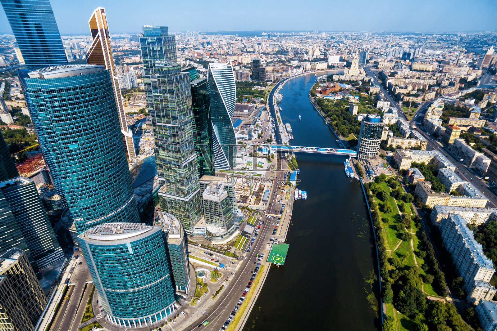 莫斯科市中心鸟瞰图照片摄影图片