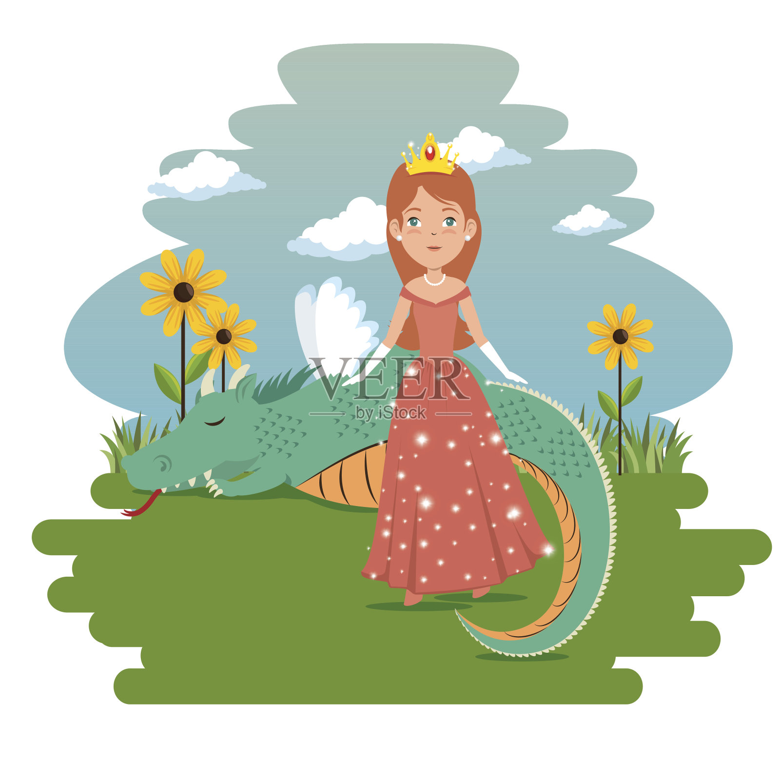 童话公主的奇妙角色插画图片素材