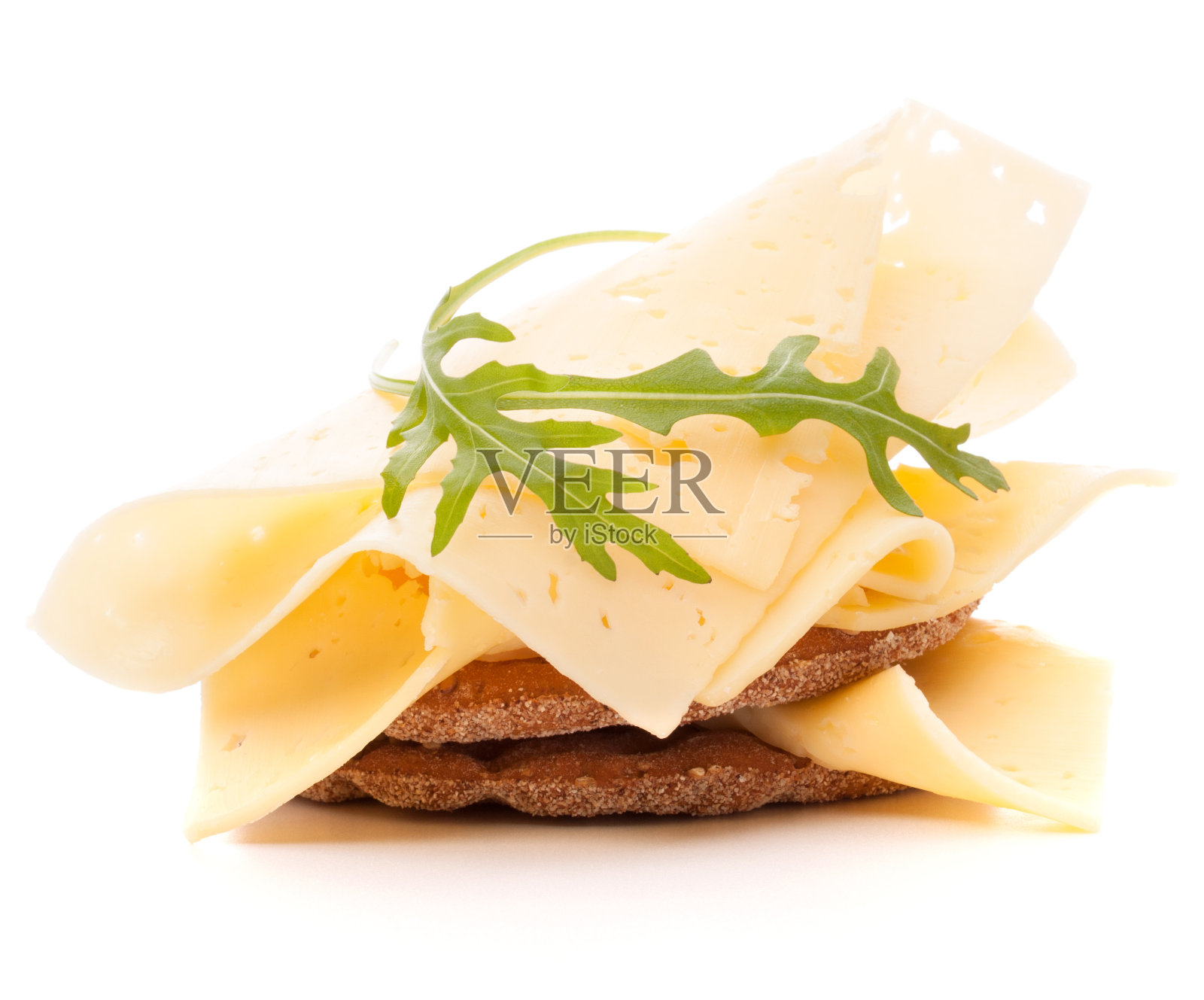 奶酪三明治孤立在白色背景的切口照片摄影图片