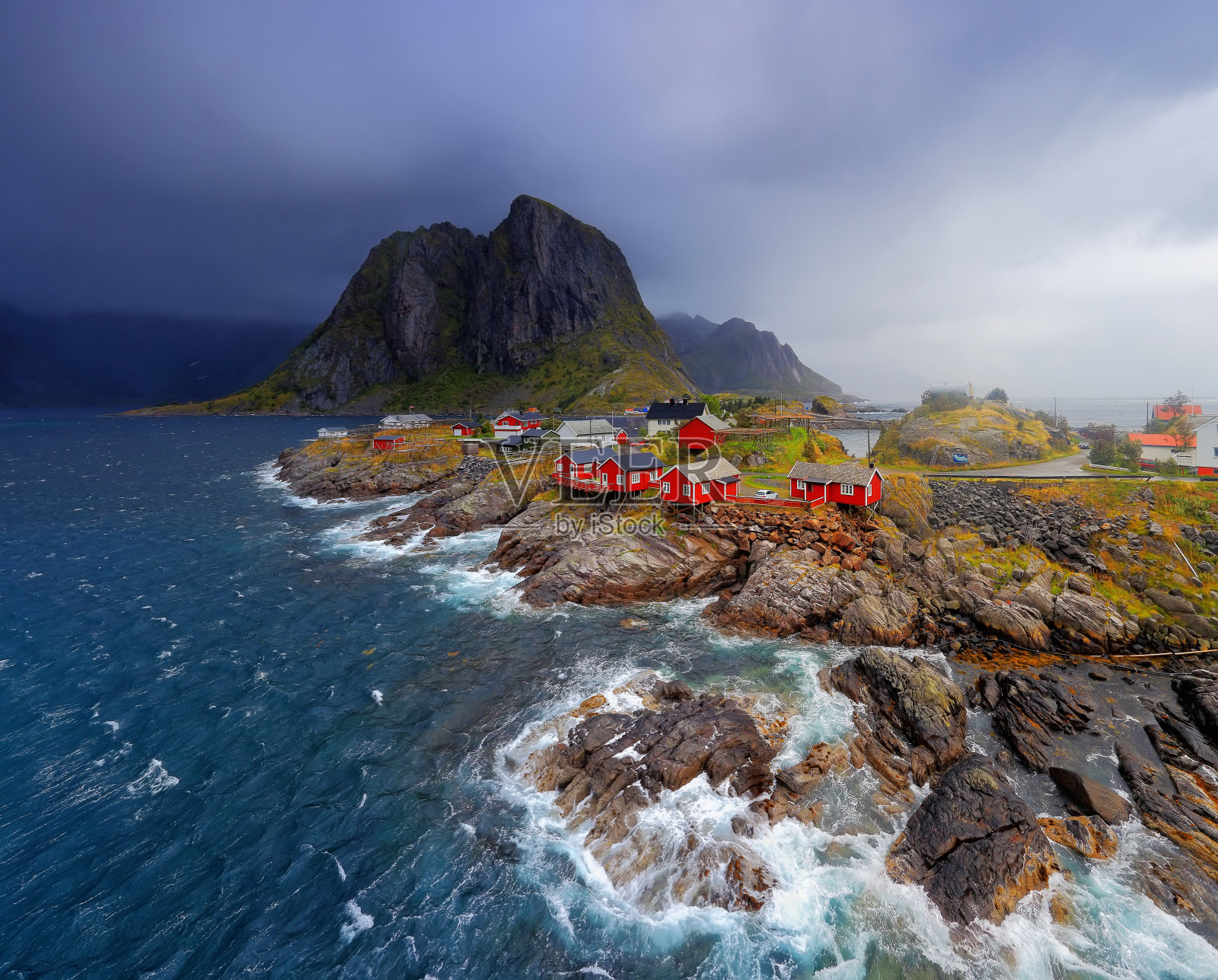 挪威的一个渔村照片摄影图片