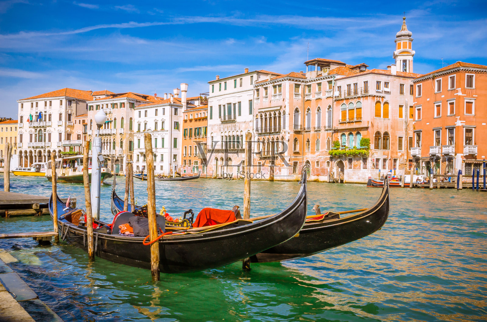 意大利威尼斯著名的大运河全景照片摄影图片