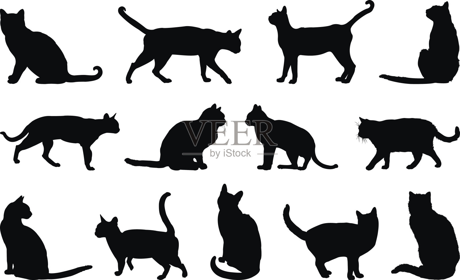 猫的轮廓插画图片素材