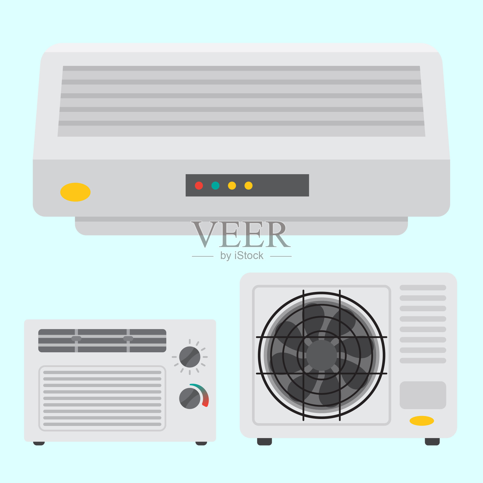 空调气闸系统设备通风器调节气候风扇技术温度冷却矢量图插画图片素材