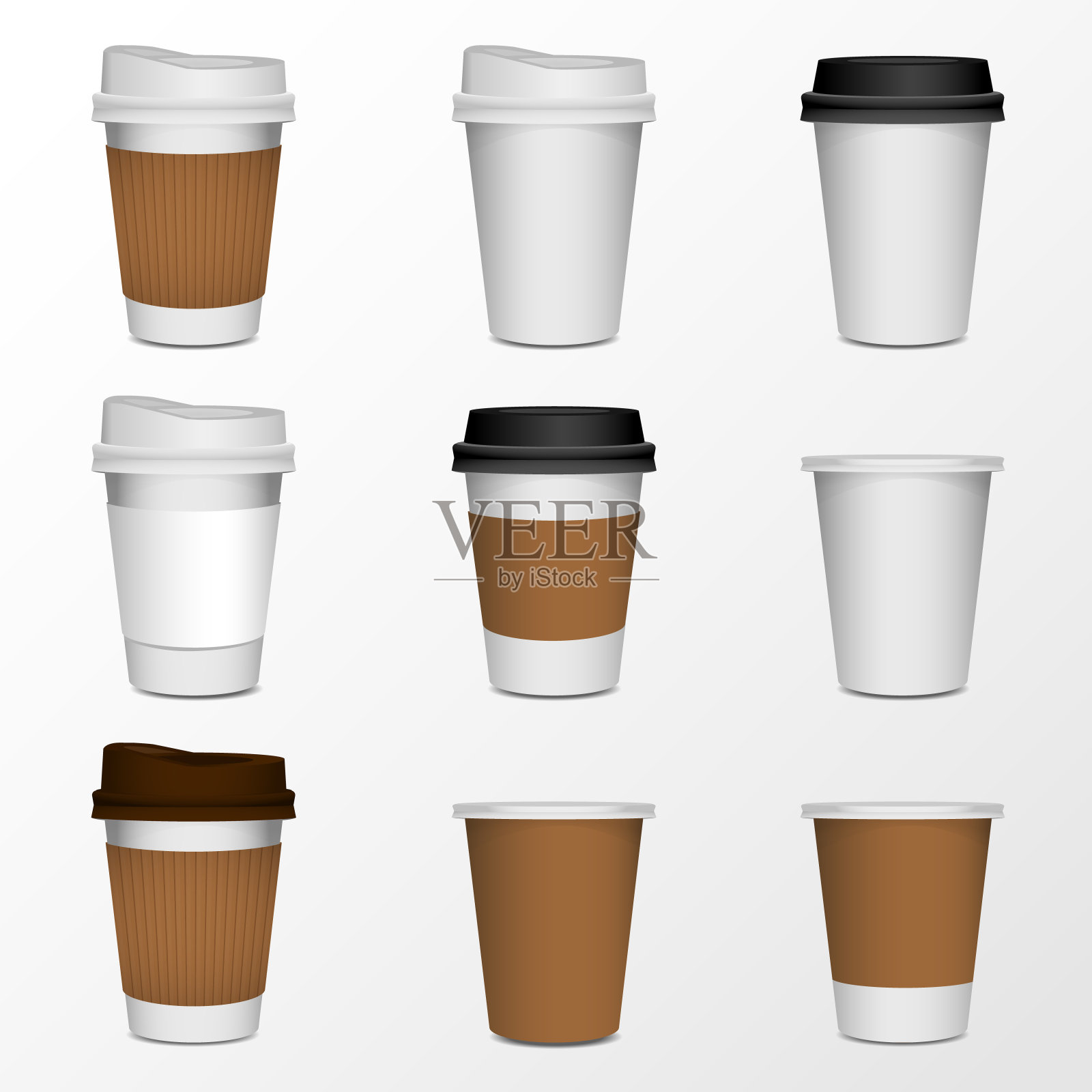 咖啡杯产品模型，隔离在白色设计元素图片