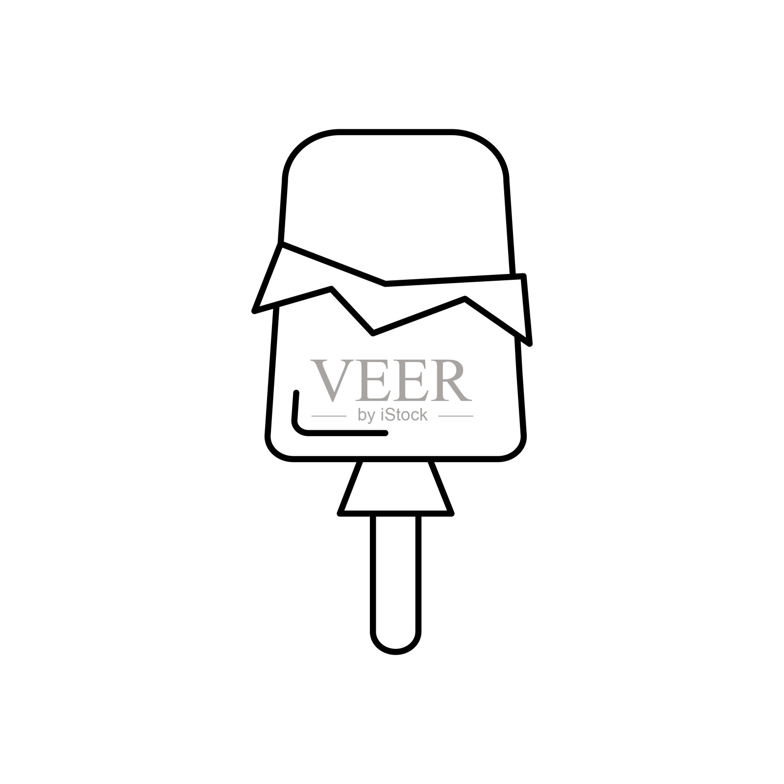 冰淇淋，冰棒矢量线图标，标志，插图背景，可编辑的笔画插画图片素材