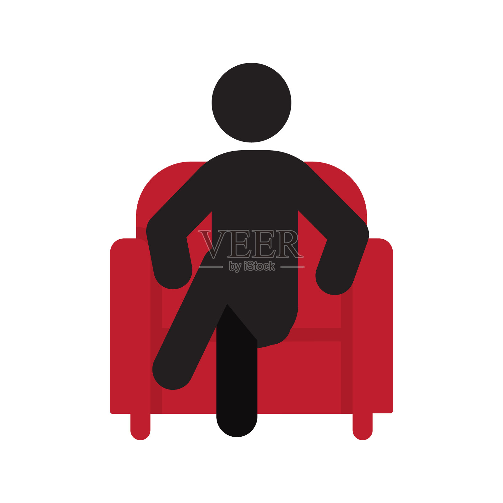 男人坐在扶手椅图标设计元素图片