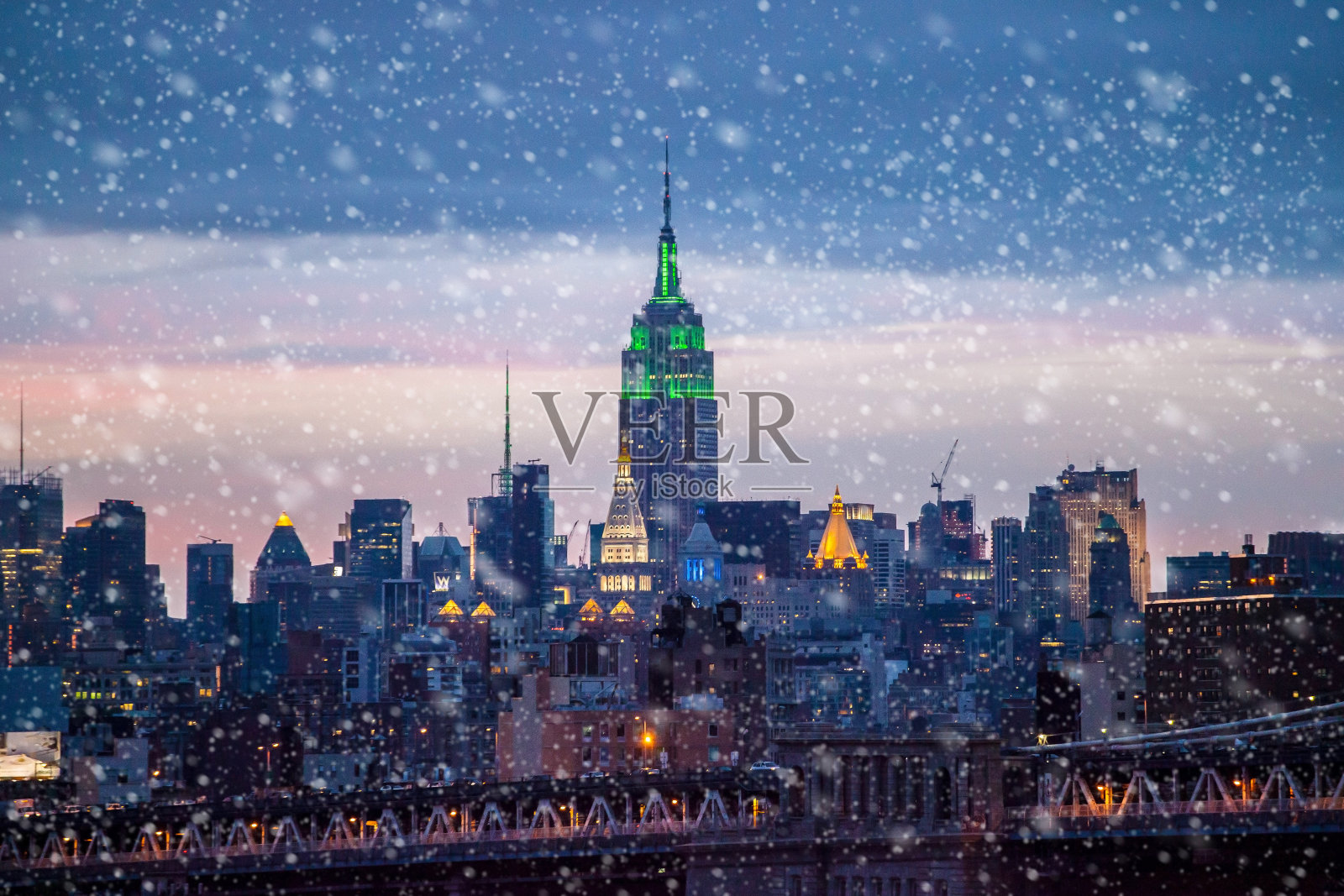纽约下雪了照片摄影图片