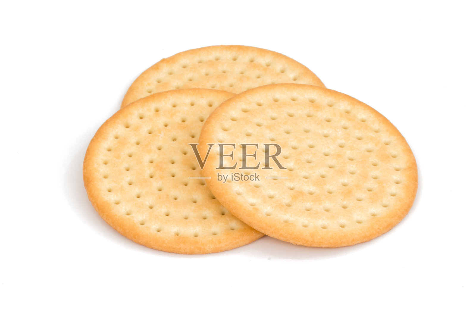 圆形普通零食饼干饼干孤立在白色背景照片摄影图片